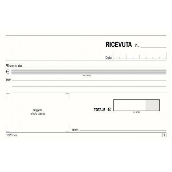 DARE SERVIZI, Blocco ricevute generiche 2 copie 10x17 ff.50 moduli  autoricalcanti GIUSTACCHINI, Cancelleria